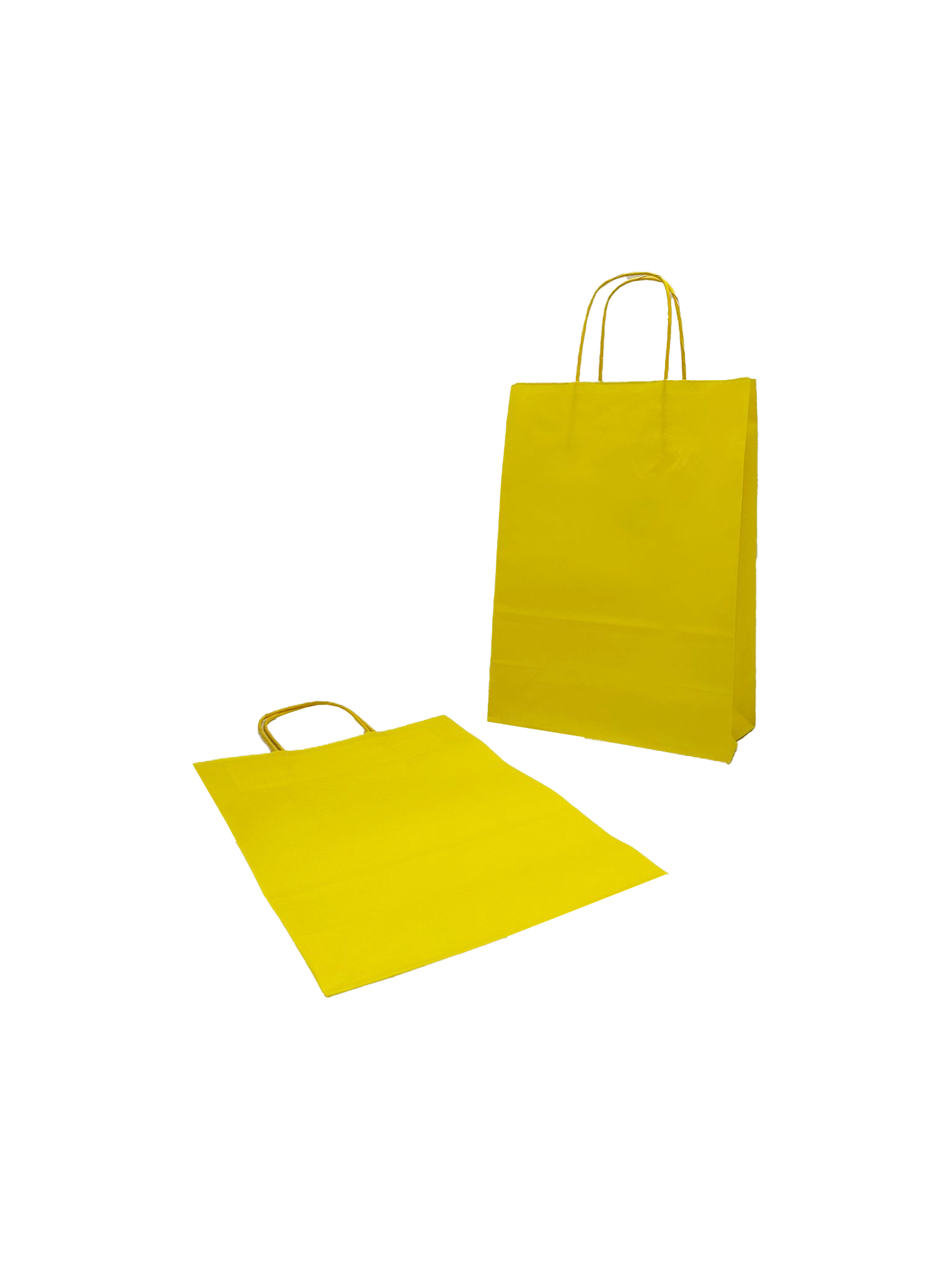 Shopper di carta colore giallo 22+10x31cm Kraft 90 grammi (50 pezzi) [PAM2231Y]