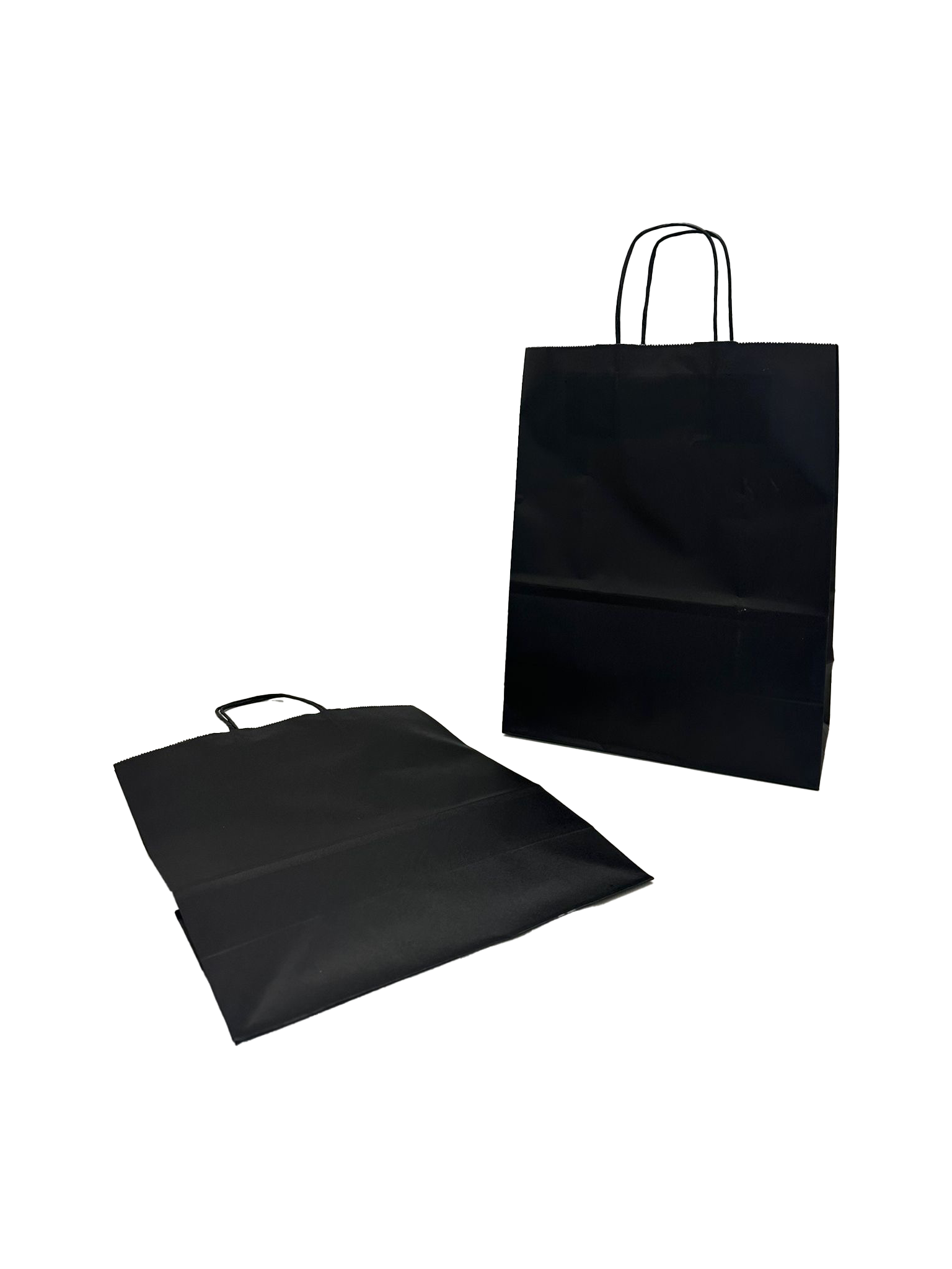 Shopper di carta nera 26+12x35cm Kraft 90 grammi (50 pezzi) [PAM2635BK]