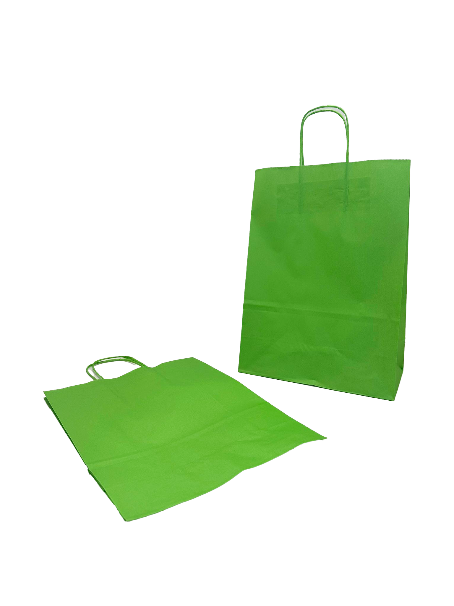 Shopper di carta colore verde 26+12x35cm Kraft 90 grammi (50 pezzi) [PAM2635GR]