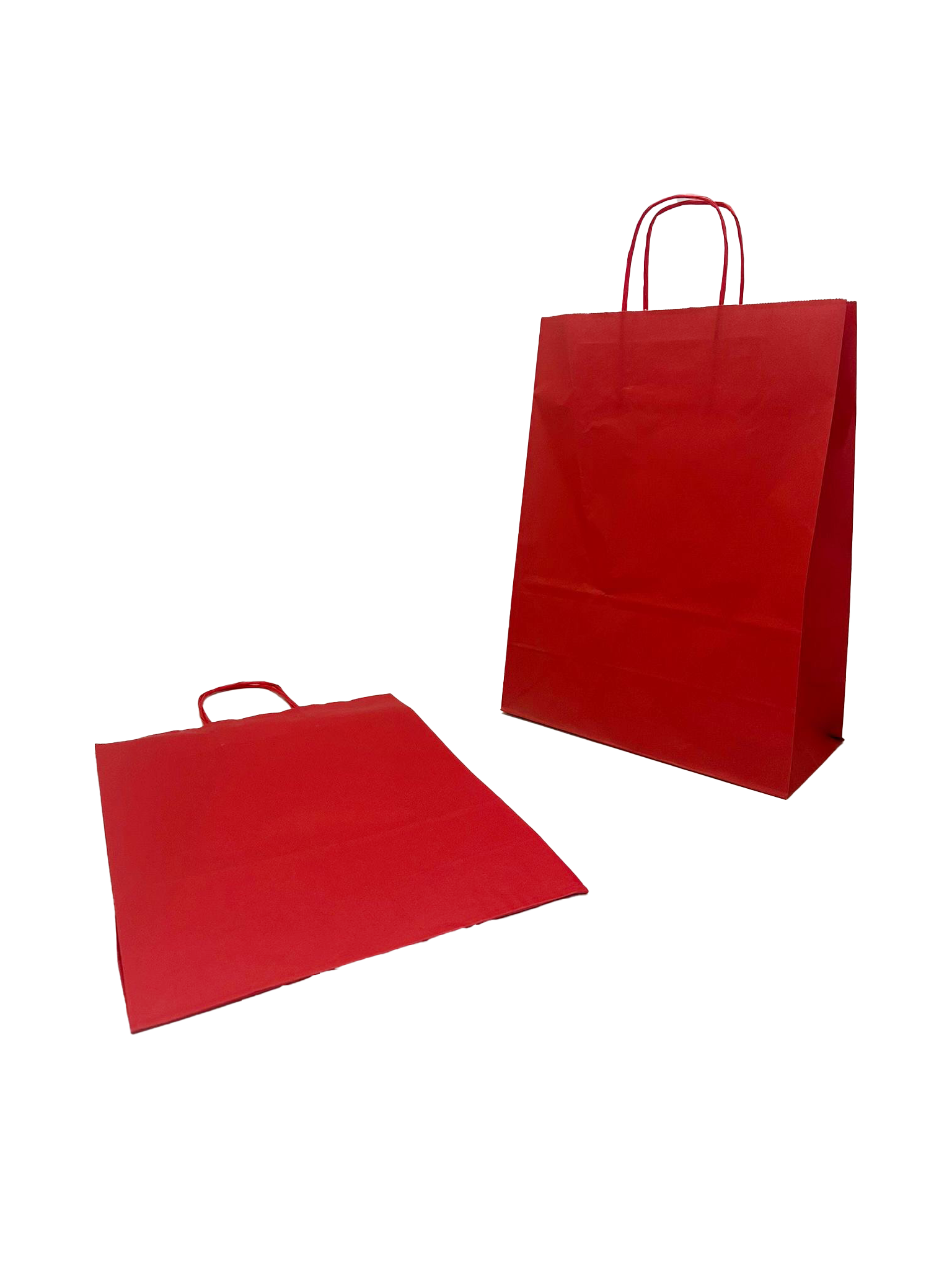Shopper di carta colore rosso 26+12x35cm Kraft 90 grammi (50 pezzi) [PAM2635R]