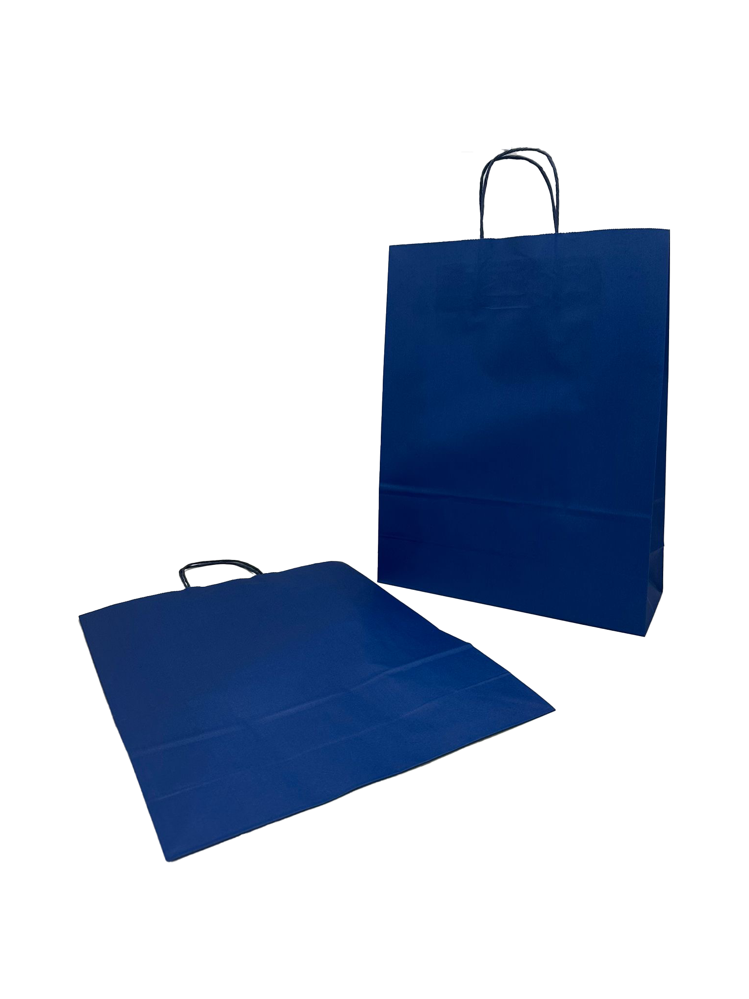 Shopper di carta blu scuro 32+12x41cm Kraft 100 grammi (50 pezzi) [PAM3241DKBL]
