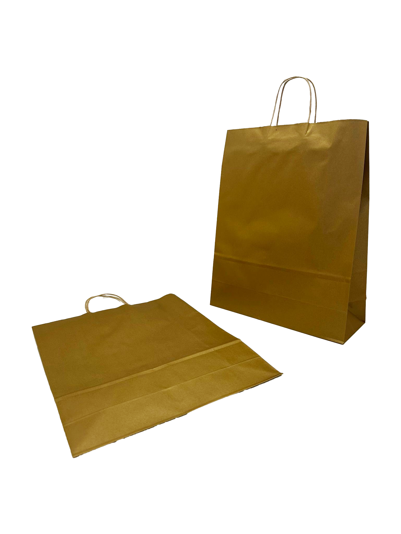 Shopper di carta color oro 32+12x41cm Kraft 100 grammi (50 pezzi) [PAM3241GO]