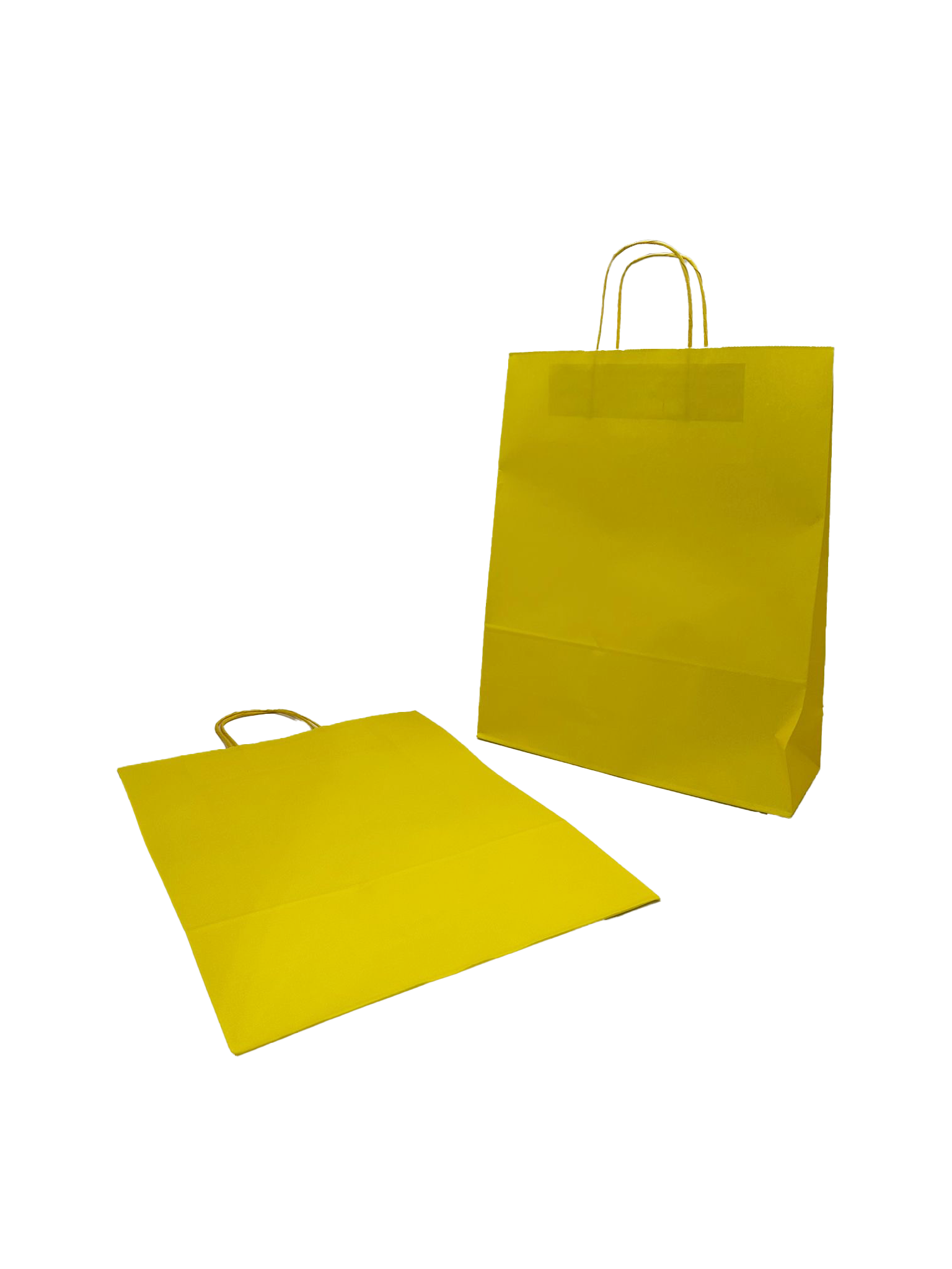 Shopper di carta colore giallo 32+12x41cm Kraft 100 grammi (50 pezzi) [PAM3241Y]