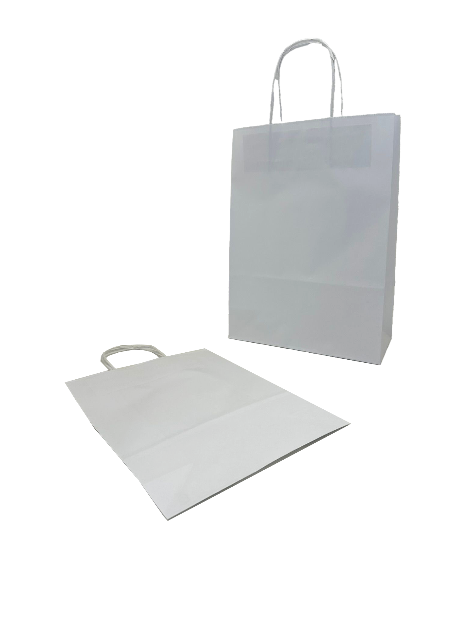 Shopper di carta bianca 22x10x31cm Kraft 90 g/gm con manici cordino (50 pezzi) [PAMW2231]