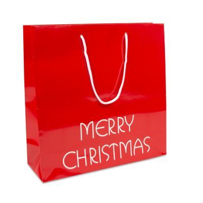 Borse natalizie di carta di lusso - Merry Christmas 35+12x35 cm Rosso (100 pz) [FP-TOP994]