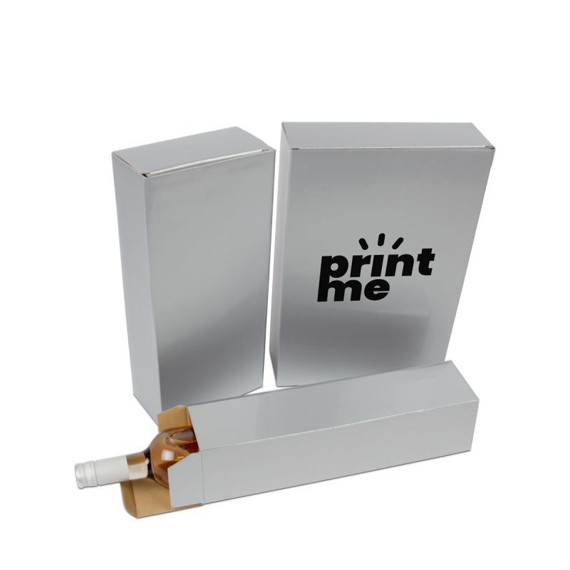Scatole di cartone per bottiglie di vino 24x8x36 cm Argento (30 pz) [FP-VWL006]