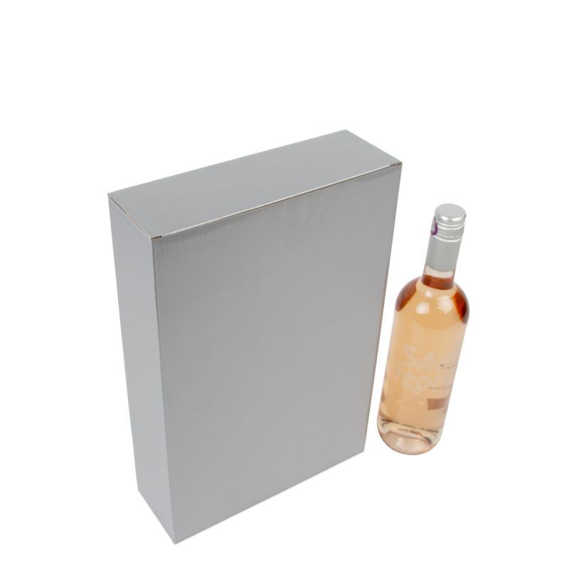 Scatole di cartone per bottiglie di vino 24x8x36 cm Argento (30 pz) [FP-VWL006]