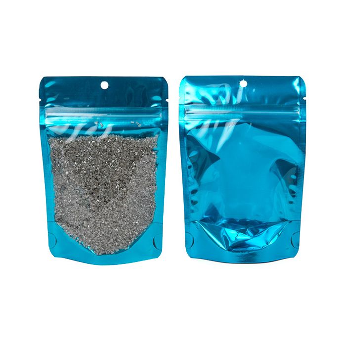 Stand Up Pouches Transparent/Blue 10,2x6x15,2cm With Hanghole