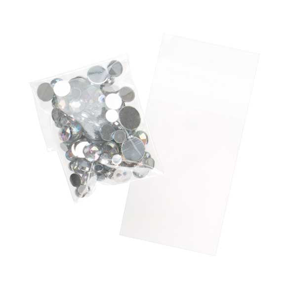 Sacchetto di plastica trasparente 5x7cm con chiusura adesiva (100 pezzi) [B1X2XL]