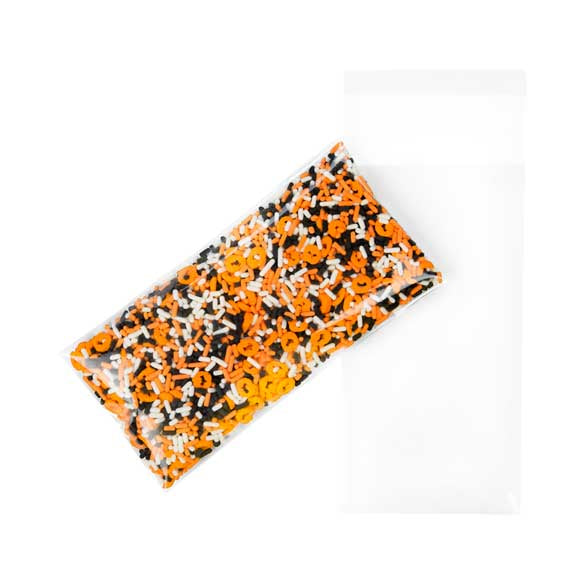 Sacchetto di plastica trasparente 7,5x14,6cm con chiusura adesiva (100 pezzi) [B25]