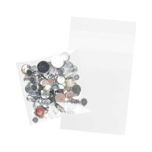 Sacchetto di plastica trasparente 5x5cm con chiusura adesiva (100 pezzi) [B2X2E]