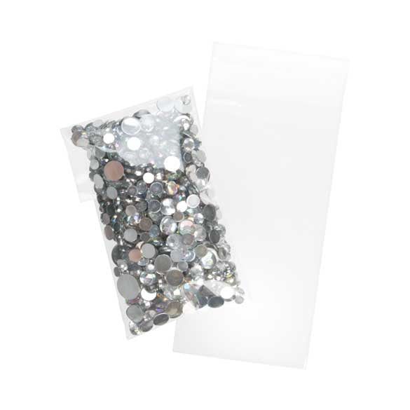 Sacchetto di plastica trasparente 5.1x6.4cm con chiusura adesiva (100 pezzi) [B2X2H]
