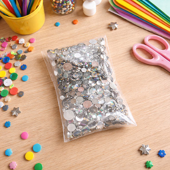 Sacchetto di plastica trasparente 5.1x6.4cm con chiusura adesiva (100 pezzi) [B2X2H]
