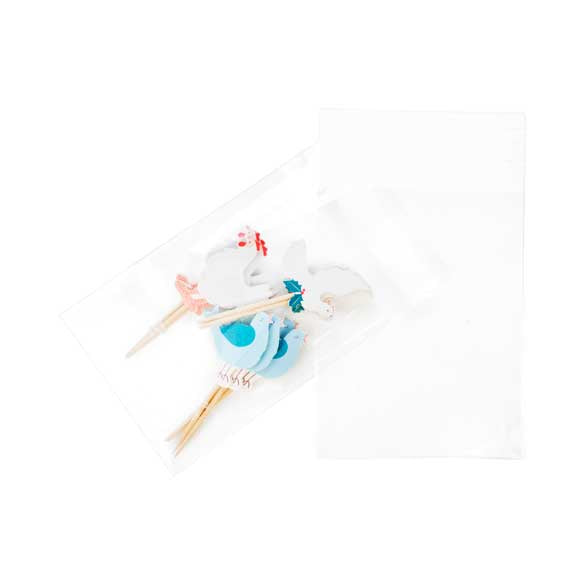 Sacchetto di plastica trasparente 8x11cm con chiusura adesiva (100 pezzi) [B34C]