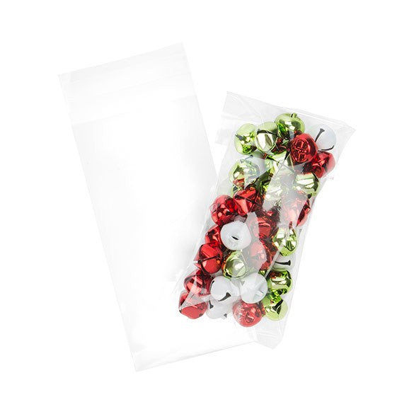 Sacchetto di plastica trasparente 9.5x18.5cm con chiusura adesiva (100 pezzi) [B37M]