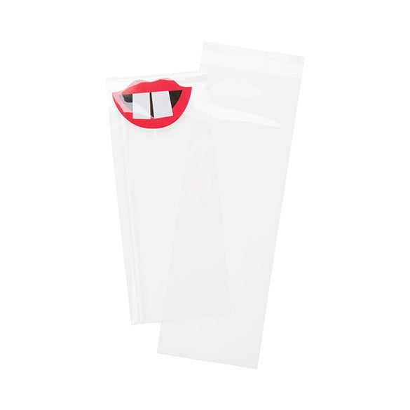 Sacchetto di plastica trasparente 11.3x31.1cm con chiusura adesiva (100 pezzi) [B412]