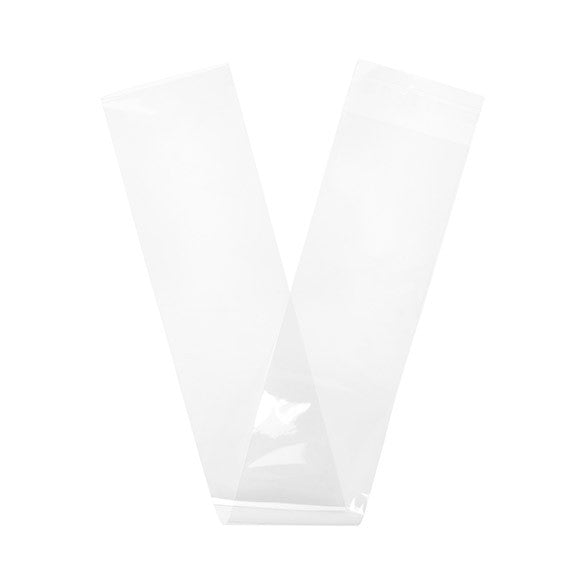 Sacchetto di plastica trasparente 10,8x74cm con chiusura adesiva (100 pezzi) [B429]