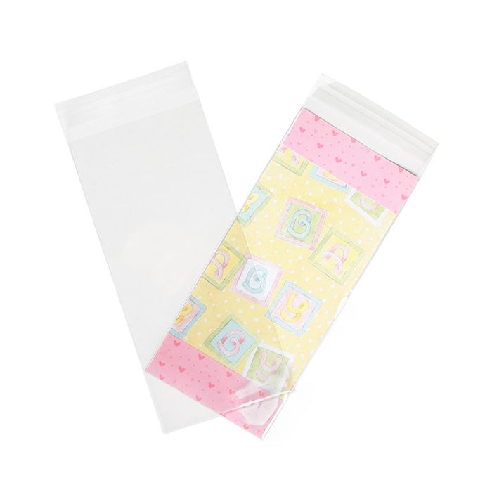 Sacchetto di plastica 10,3x22,9 cm trasparente con chiusura adesiva (100 pezzi) [B49XS]