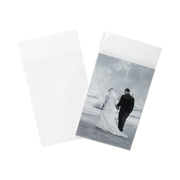 Sacchetto di plastica trasparente 10,8x15.6cm con chiusura adesiva (100 pezzi) [B4X6PC]