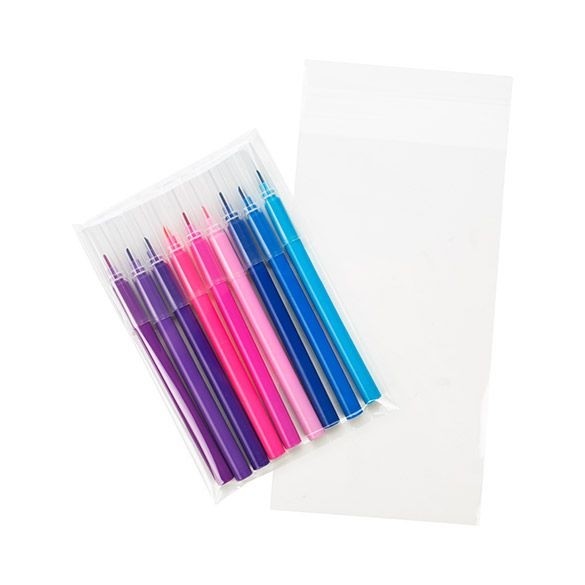 Sacchetto di plastica trasparente 10.6x19.1cm con chiusura adesiva (100 pezzi) [B4X7]