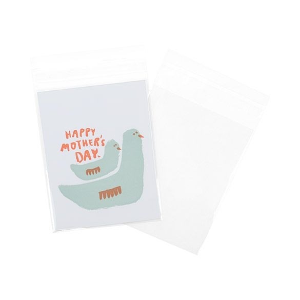 Sacchetto di plastica trasparente 11.4x14.1cm con chiusura adesiva (100 pezzi) [B54S]