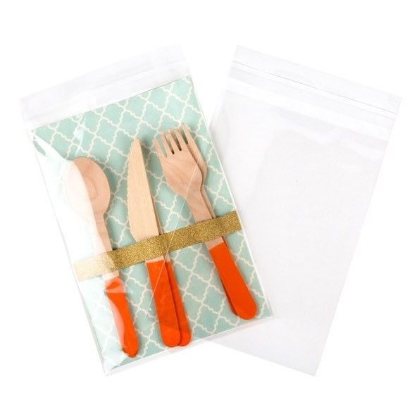 Sacchetto di plastica trasparente 14x19cm con chiusura adesiva (100 pezzi) [B57]