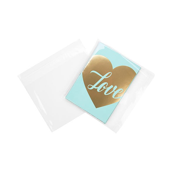 Sacchetto di plastica trasparente 20x14.6cm con chiusura adesiva (100 pezzi) [B5XL]