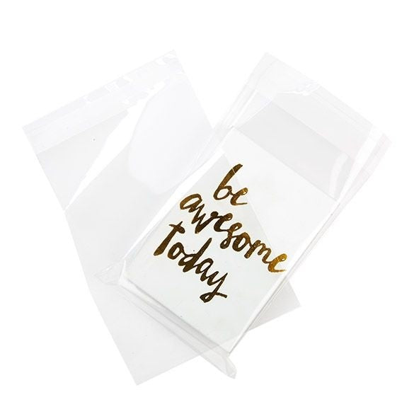 Sacchetto di plastica trasparente 17,3x25,4cm con chiusura adesiva (100 pezzi) [B610]