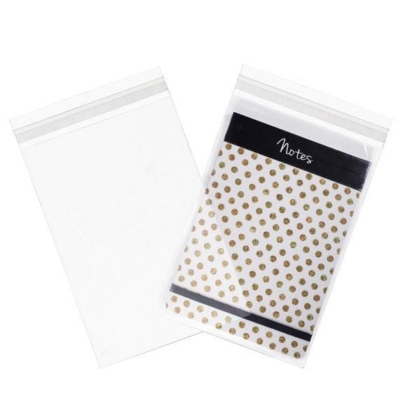 Sacchetto di plastica trasparente 15.7x22.9cm con chiusura adesiva (100 pezzi) [B69S]