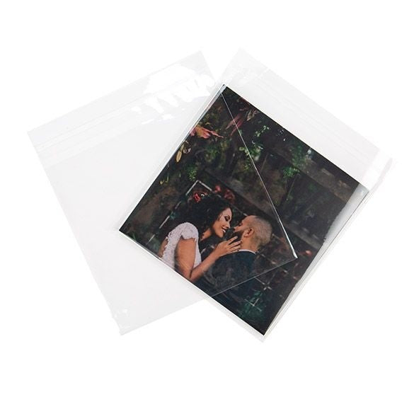 Sacchetto di plastica trasparente 16.4x15.9cm con chiusura adesiva (100 pezzi) [B6X6]