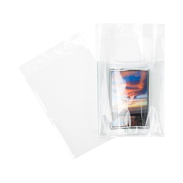 Sacchetto di plastica trasparente 19,5x26,7cm con chiusura adesiva (100 pezzi) [B710M]