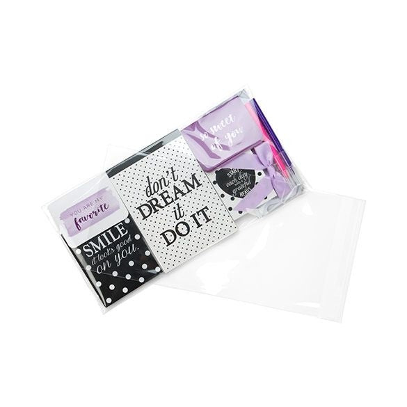 Sacchetto di plastica trasparente 18,9x36,2cm con chiusura adesiva (100 pezzi) [B714]