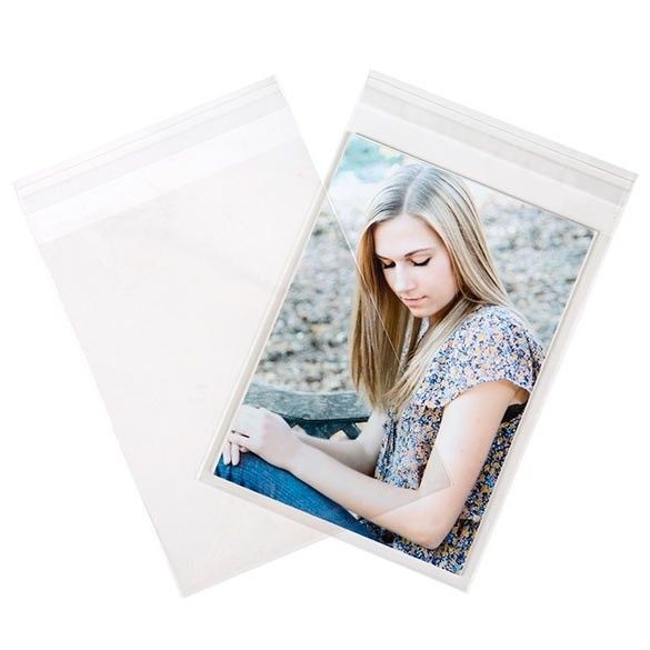 Sacchetto di plastica trasparente 14x18.5cm con chiusura adesiva (100 pezzi) [B75]