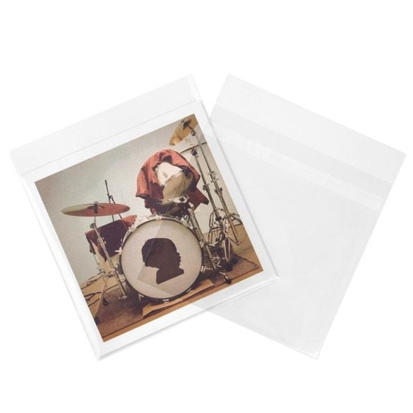 Sacchetto di plastica trasparente 18,9x18,4cm con chiusura adesiva (100 pezzi) [B77PC]