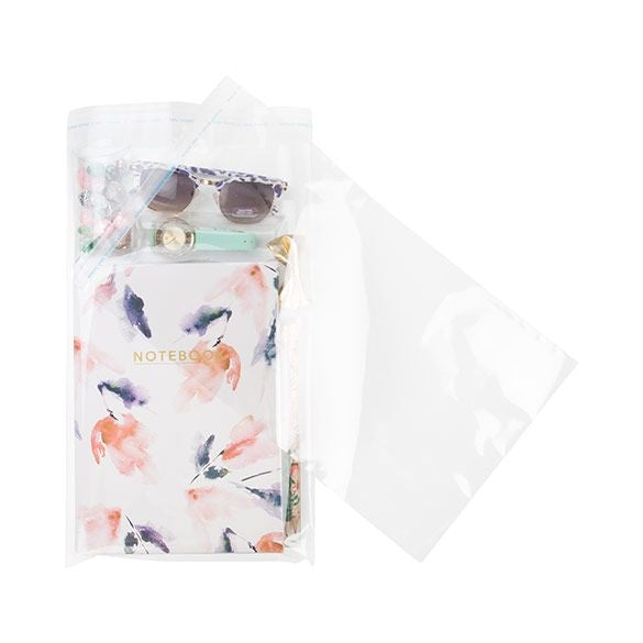 Sacchetto di plastica trasparente 22,5x37,1cm con chiusura adesiva (100 pezzi) [B814XL]