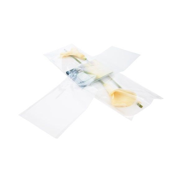 Sacchetto di plastica trasparente 21.4x69.2cm con chiusura adesiva (100 pezzi) [B827]