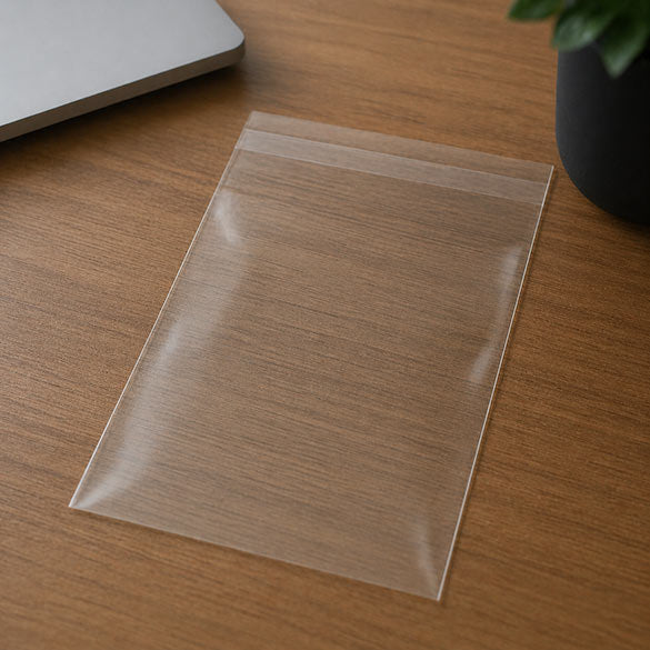 Sacchetto di plastica trasparente 23,5x28,9cm con chiusura adesiva (100 pezzi) [B911PC]