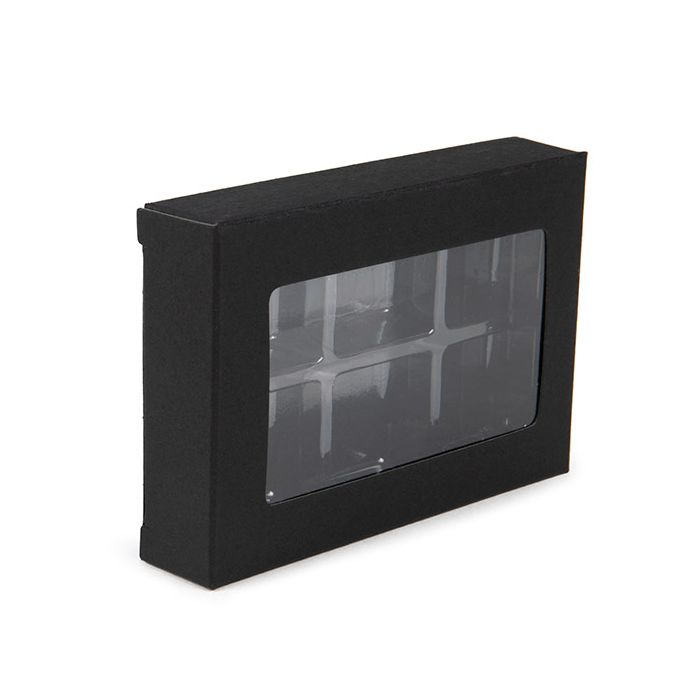 Nero Scatole in carta kraft per pasticceria artigianale, Quadrato Inserti 7x2.1x10.3 cm (25 pezzi) [CNDY274B]