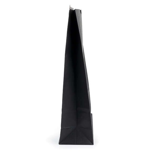 Sacchetto kraft nero con finestra e chiusura tin tie 15,2x7x26,7cm (100 pz) [TTW3B]