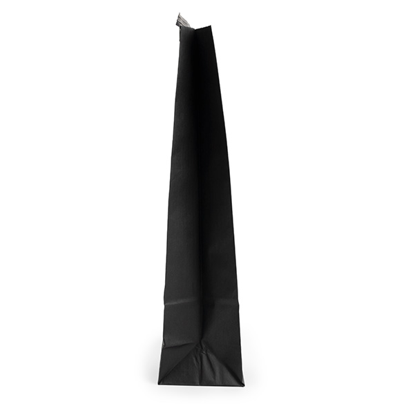 Sacchetto kraft nero con finestra e chiusura tin tie 10,8x6,4x26,7cm (100 pz) [TTW2B]