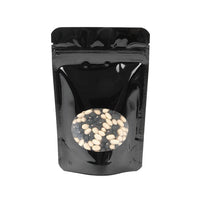 Stand Up Pouches Black with oval Window 10x6x15cm | 57 grams