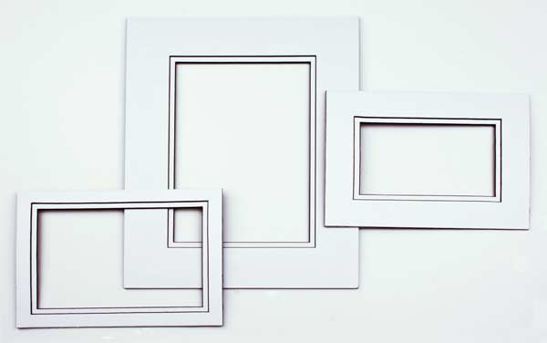 Passe-partout doppio spessore bianco/nero 27.9x35.6cm con finestra 20.3x27cm (10 pezzi) [MD20197]