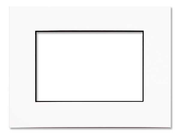 Passe-partout bianco/nero 19,4x24,5cm finestra - dimensioni esterne 27,9x35,6cm (10 pezzi) [MS20200]
