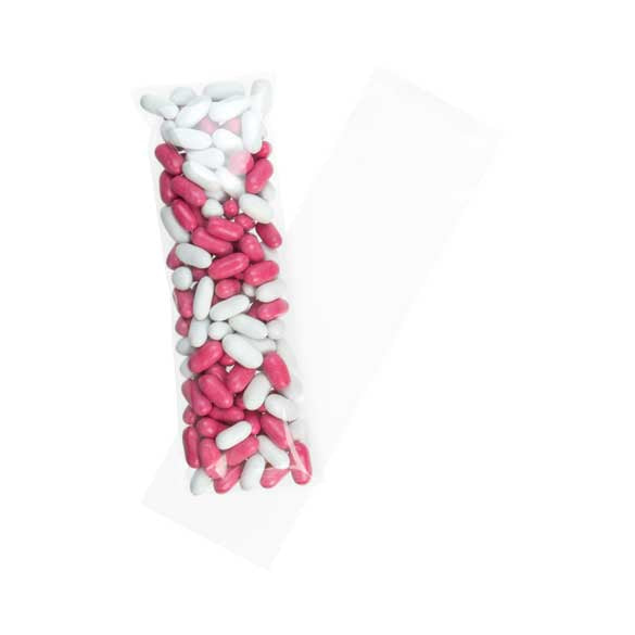 Sacchetto di plastica trasparente 6.4x18.1cm con chiusura adesiva (100 pezzi) [BM7]