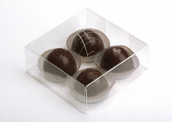 Scatole trasparenti per tartufi di cioccolato 10.8x4.1x10.8cm (25 pezzi) [FB194]