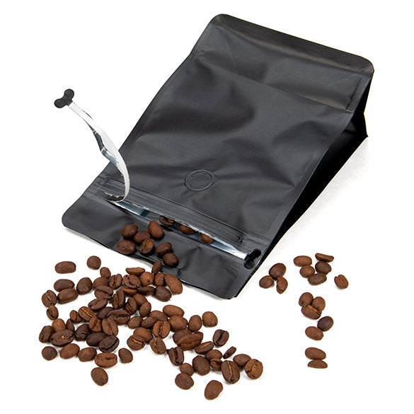 Sacchetto per caffè nero opaco con valvola 12,7x7,9x20,3 cm (50 pezzi) [BBC2MB]