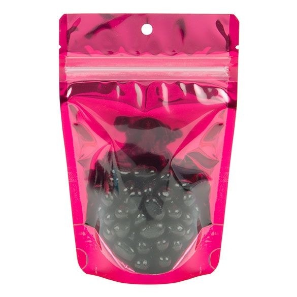 Buste doypack trasparenti/fucsia 10.2x6x15.2cm | 57 grammi (100 pezzi) [ZBGB2FS]