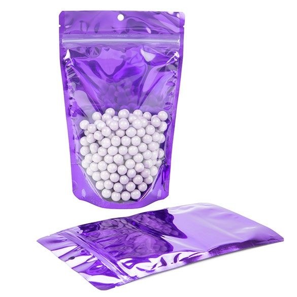 Stand Up Pouches Transparent/Violet 13x7.9x20.6cm | 113 grams
