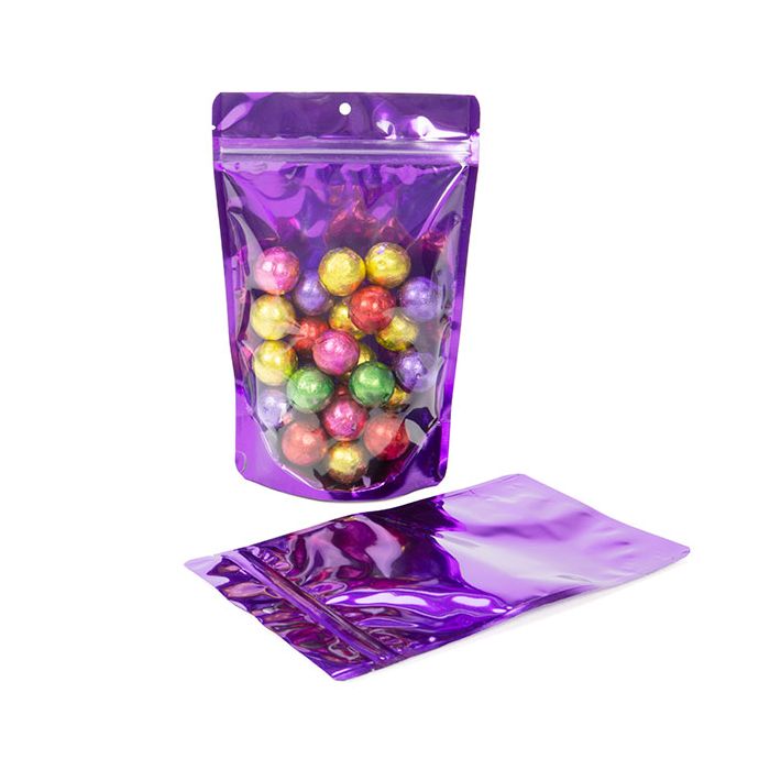 Buste doypack viola 14,9x8,9x23,2cm con foro (100 pezzi) [ZBGB7VL]