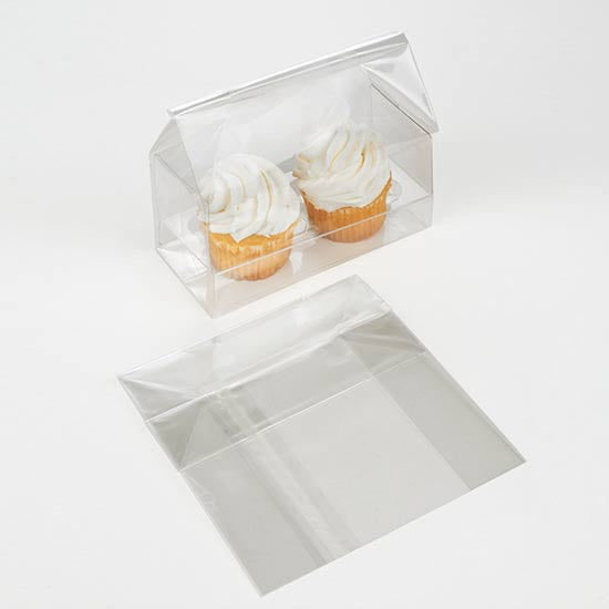 Sacchetti Cupcake per due mini cupcakes 12,7 x 5,7 x 12,7cm (100 pezzi) [CBG8]
